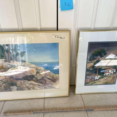 2 Framed Watercolor Paintings By Artist Lassie Corbett