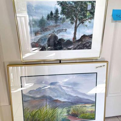 2 Watercolor Paintings By Reston Artist Lassie Corbett
