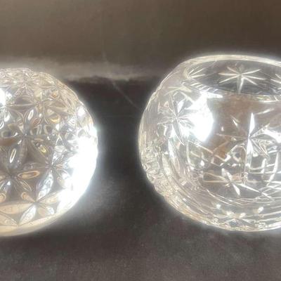 Waterford “ times square 2000” paperweight and a Illusions hand blown small crystal bowl