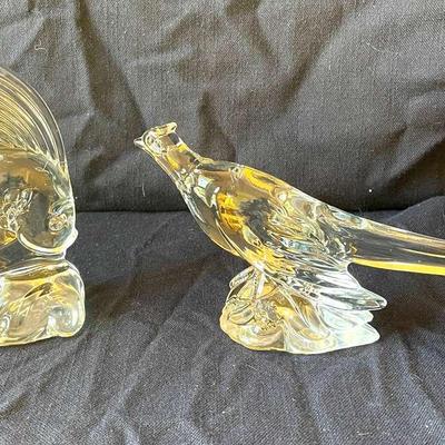 Heisey Glass Pheasant And Fish Figurines