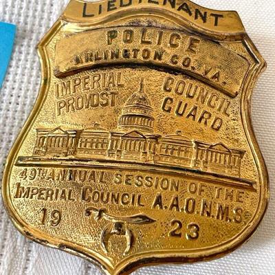 Arlington Police Badge From 1923