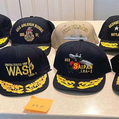 12 Navy Command Caps From The Collection Of A Vice Admiral
