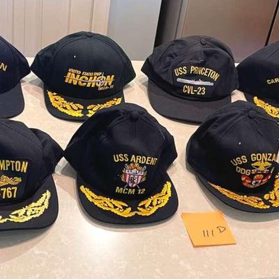 12 Navy Command Caps From The Collection Of A Vice Admiral.
