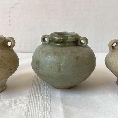 3 Antique Asian Pottery Jars