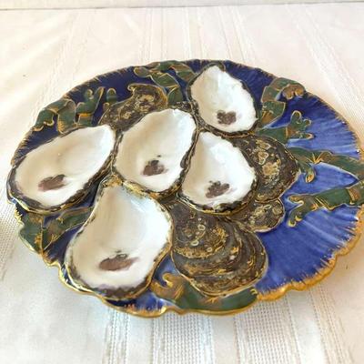Antique Signed Haviland "Turkey" Oyster Plate