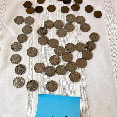 Buffalo Nickels And Wheat Pennies