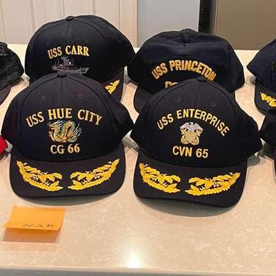 12 Navy Command Caps fom the collection of a vice admiral