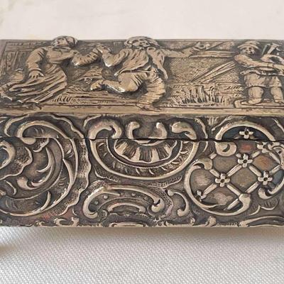 Beautiful Antique Sterling Silver Trinket Box