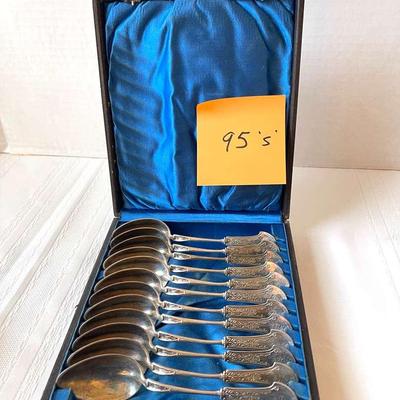 Set Of 12 Sterling Silver Teaspoons, Very Pretty