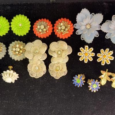 Floral Clip And Screw Back Earrings And More