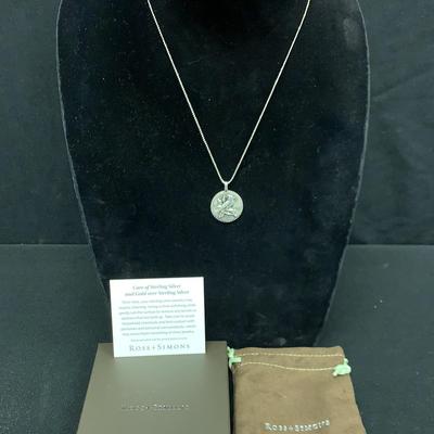 Ross Simons Sterling Silver Cardinal Disc Necklace #1