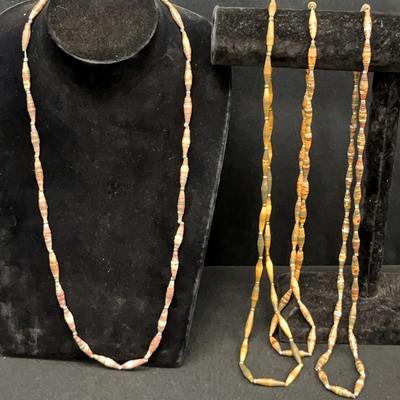 Rolled Paper Beaded Necklaces