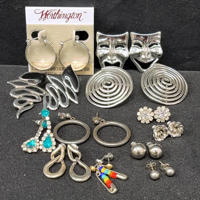 Silvertone Post Earrings