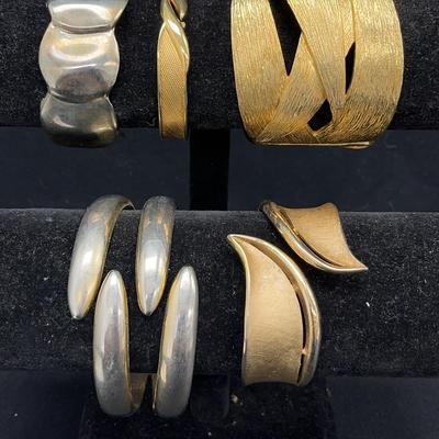Goldtone Hinged Bracelets