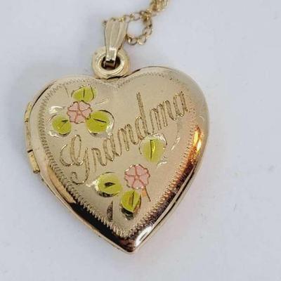 1/20 14k Gf "Grandma" Gold Filled Locket Necklace