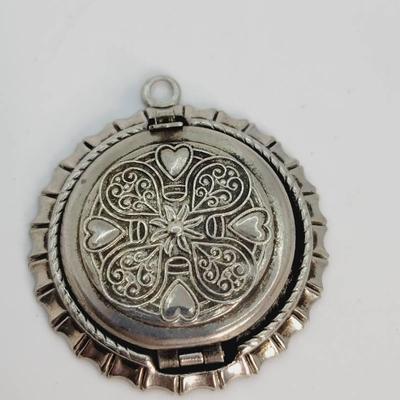 Multi Photo Locket Silver Tone with Heart and Scroll Design