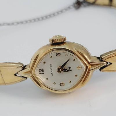 Hamilton 10k Rgp Case Ladies Watch Yellow Gold