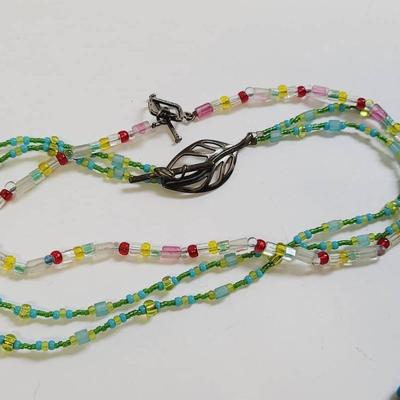 Artisan Glass Necklaces with Sterling Clasps 2 Pc