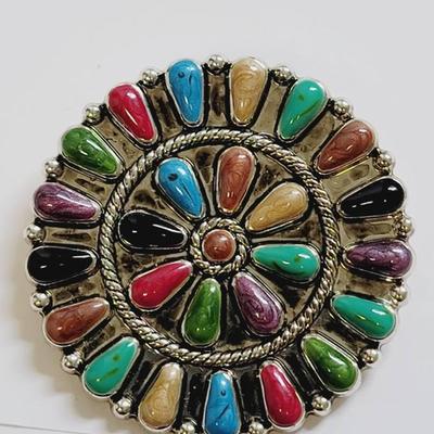 Colorful BEST Brand Pin Multi Tone Enamel Pearlescent Pin Brooch