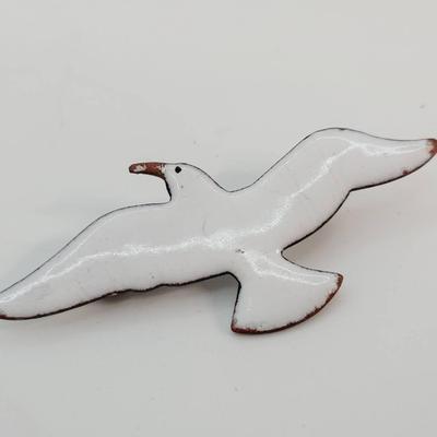 Handmade Enamel Seagull Pin Brooch 