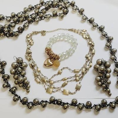 Industrial Glam Jewelry Lot Necklaces Bracelet and Earrings 