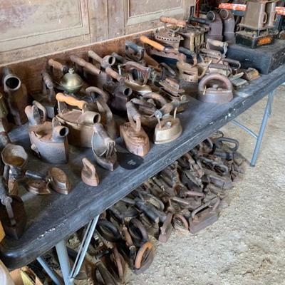 Sale Photo Thumbnail #73: Large collection of antique irons