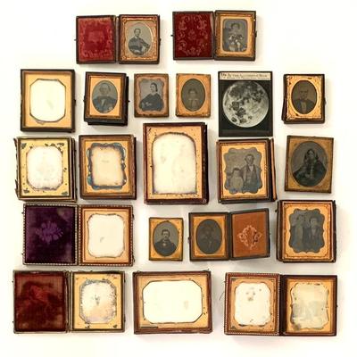 Lot of glass Daguarreotypes 