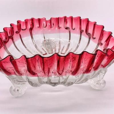 Sale Photo Thumbnail #30: Antique Hobbs Brockunier Cranberry Rubina bowl