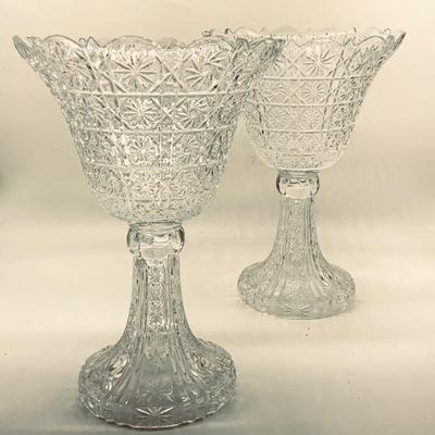 Sale Photo Thumbnail #183: Very large pr. of 14”  goblet vases