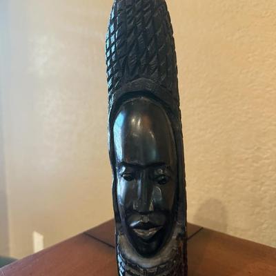 Sale Photo Thumbnail #55: Carved ebony wood head sculpture