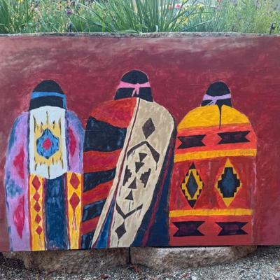 Vibrant Native Painting On Canvas 