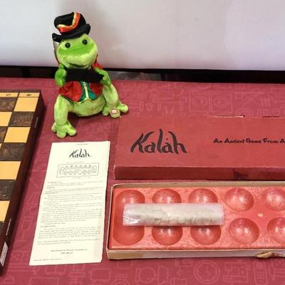 Vintage Games - Chess W/ Carved Pieces & Kalah