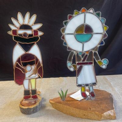 Vintage Hopi Stained Glass Kachina Dolls