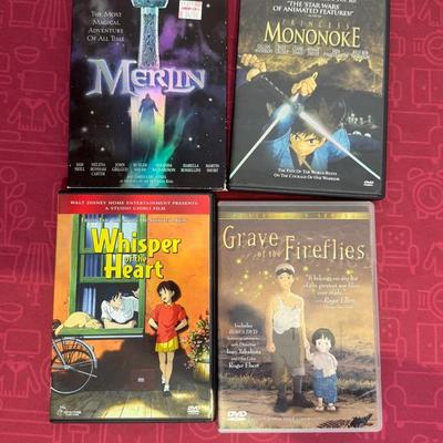DVD Anime Collection ( Mononoke, Grave Of Fireflies, Whispers Of The Heart And Merlin)