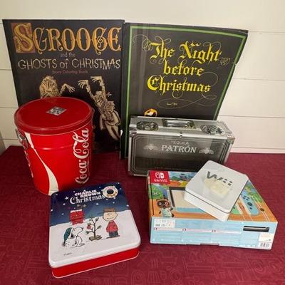 Various Collectibles (Giant Coloring Books, Vintage Coca-Cola Tin, and More 
