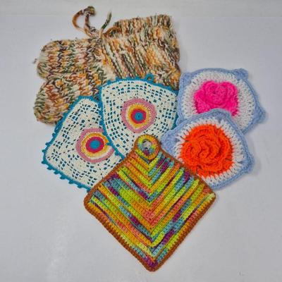 Vintage Crochet Dress & Handmade Home Accents