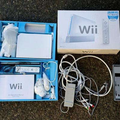 Boxed Nintendo Wii Console with Cords & Controllers