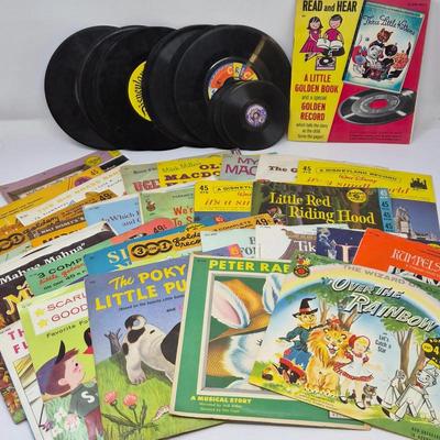 Vintage 45s of Classic Cartoons & Children’s Tales