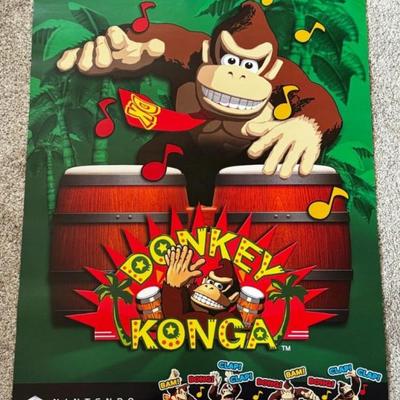 Original Donkey Konga Promo Poster – Nintendo GameCube Store Display