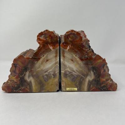 Arizona Petrified Wood Bookends – Natural Stone, 3" Deep