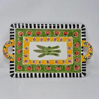 Ceramic Veggie Dish by S. Purejoy 2000