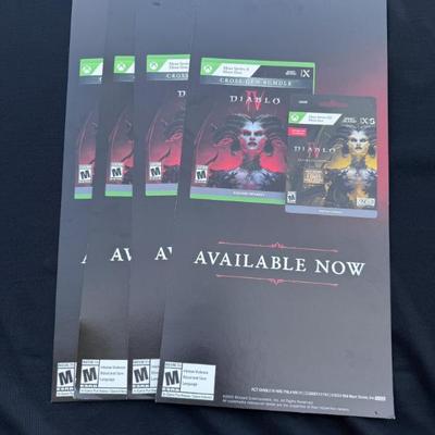 Four Diablo IV Xbox Series X Promo Posters – Original Store Display