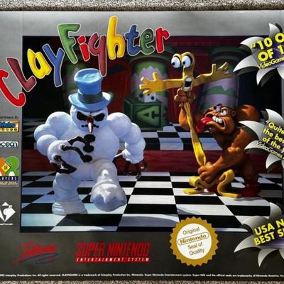 Clayfighter SNES Promo Poster – Original Store Display, 28 x 39 1/2
