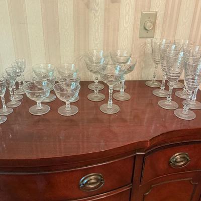 Libbey Rock Sharpe Etched Glassware