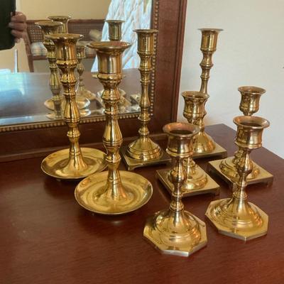 Brass Candlesticks 4 Pair