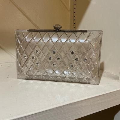 Vintage Lucite Rhinestone Clutch