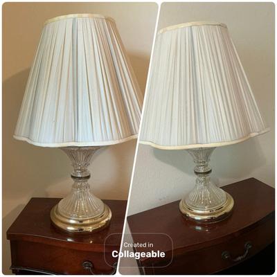 Cut Glass Lamp Pair