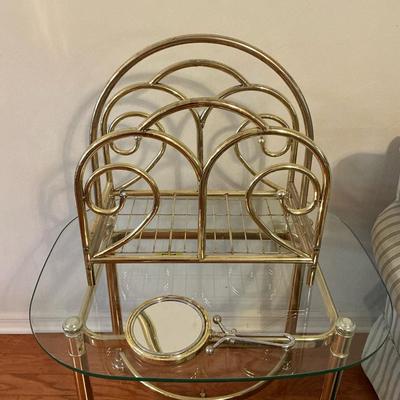 Brass Hollywood Regency Rack & Mirror