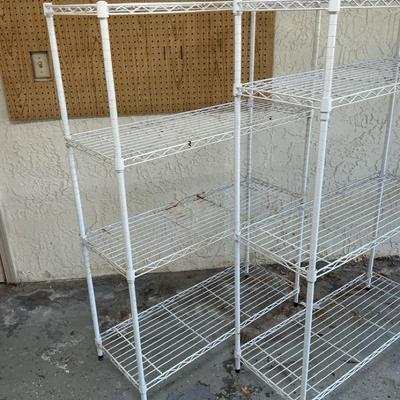 Metal Shelving Racks Pair