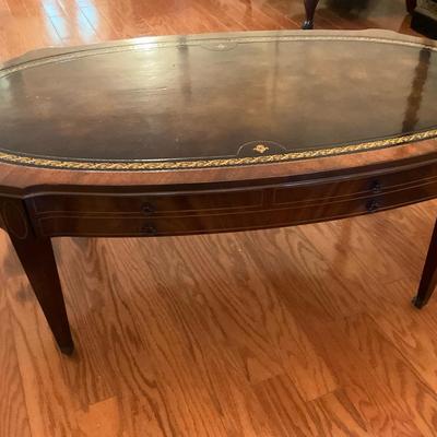 Vintage Heirloom Weiman Neo Classic Coffee Table On Brass Caster Wheels